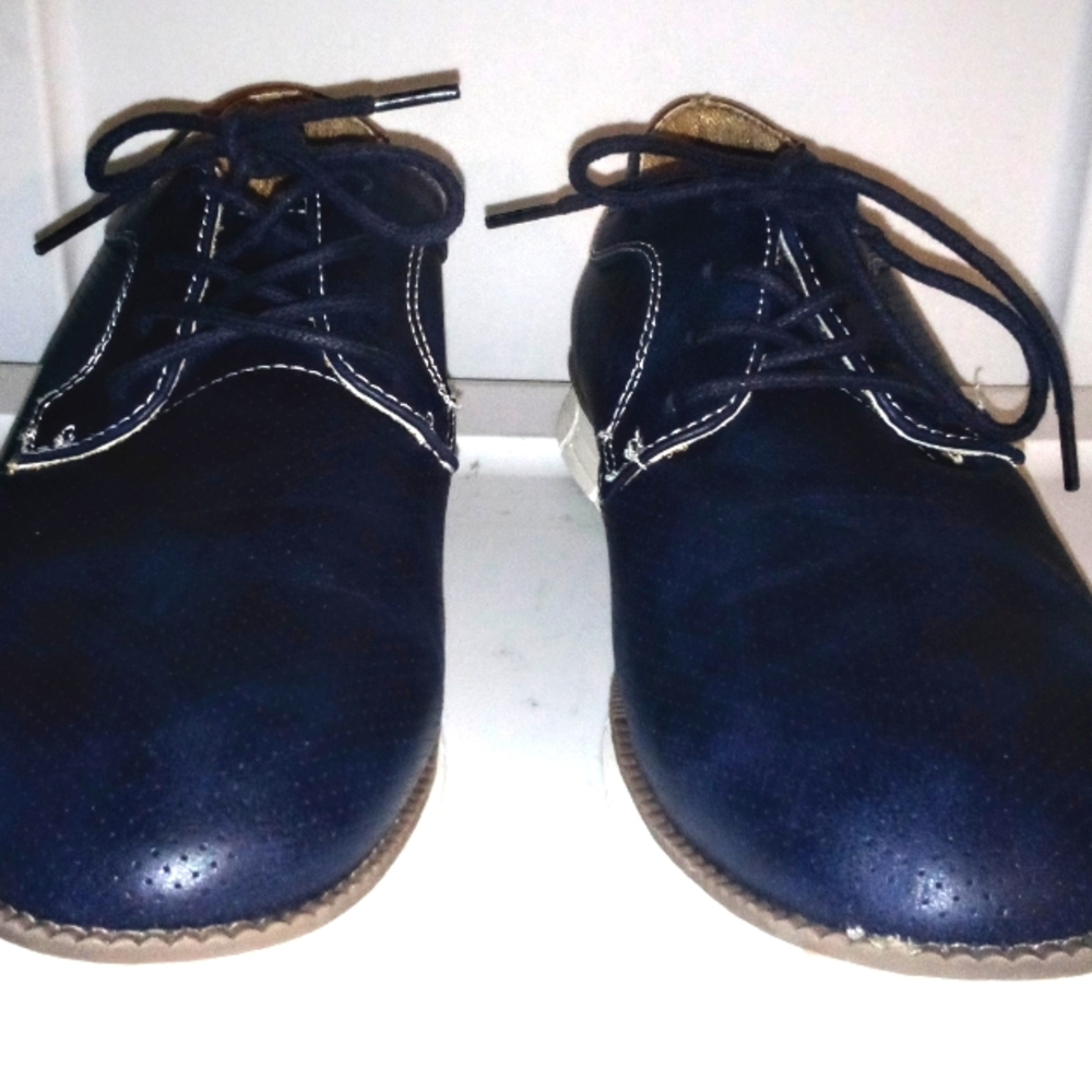 Men's Size 9M Axel Deer Stags Blue Leather Shoes with Memory foam insoles